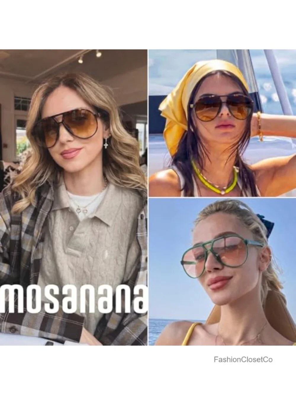 Oversized Aviator Sunglasses for Women Retro 70s Vintage UV400